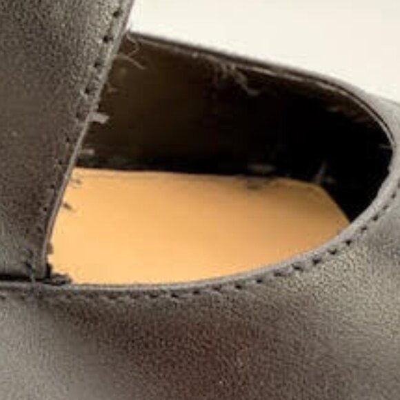 Michael Kors Black Leather Platform Heels Peep Toe Gold Buckle Women’s 6.5 - Picture 15 of 16